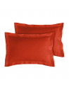Lot de 2 taies d'oreillers Percale 50x70 terracotta