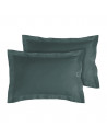 Lot de 2 taies d'oreillers Percale 50x70 anthracite