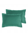 Lot de 2 taies d'oreillers Percale 50x70 céladon
