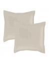 Lot de 2 taies d'oreillers Percale 65x65 naturel