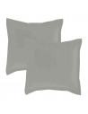 Lot de 2 taies d'oreillers Percale 65x65 gris clair