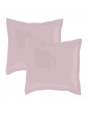 Lot de 2 taies d'oreillers Percale 65x65 rose poudré