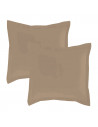 Lot de 2 taies d'oreillers Percale 65x65 mastic