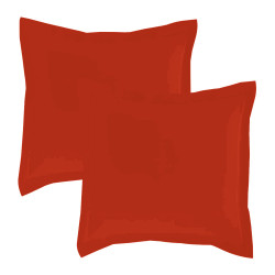 Lot de 2 taies d'oreillers Percale 65x65 terracotta