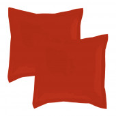 Lot de 2 taies d'oreillers Percale 65x65 terracotta