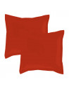 Lot de 2 taies d'oreillers Percale 65x65 terracotta