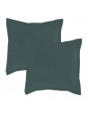 Lot de 2 taies d'oreillers Percale 65x65 anthracite