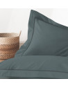 Ambiance lot de 2 taies d'oreillers Percale anthracite