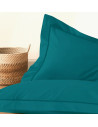 Ambiance lot de 2 taies d'oreillers Percale bleu canard