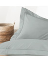 Ambiance lot de 2 taies d'oreillers Percale gris clair