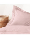 Ambiance lot de 2 taies d'oreillers Percale rose poudré