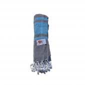 Foutas 90x170 gris azul enroulé