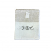 Nappe Brodée Monogramme Lin 160 x 250 cm plié