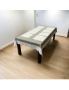 Nappe Brodée Blanc Gris 160 x 250 cm fond décoratif
