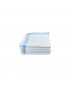 Lot de 6 Mouchoirs Fond Blanc Avec Lignes Colorées 100% coton 45x45cm pile