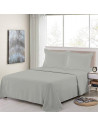 Parure de Draps 100% Percale de coton gris clair