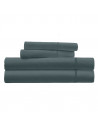 Parure de Draps percale de coton anthracite 4 pièces
