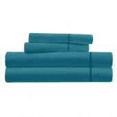 Parure de Draps percale de coton bleu canard 4 pièces