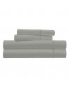 Parure de Draps percale de coton gris clair 4 pièces