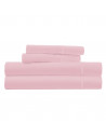 Parure de Draps percale de coton rose poudré 4 pièces
