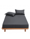 Drap Housse percale bonnet 27 cm gris anthracite