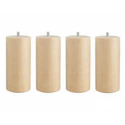 Jeux de 4 pieds bois forme olive pour sommier