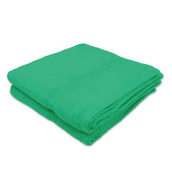 Lot de 2 Serviettes / draps de bain 50x100 cm Eponge 600 g/m²  100 % coton vert printemps