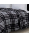 Détails de la couette microfibre 600g Gris et nuit Rayé