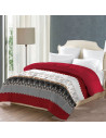 Couette microfibre 600g douceur rouge et blanche image d'ambiance