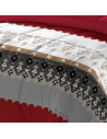 Détails de la couette microfibre 600g douceur rouge et blanche