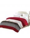 Couette microfibre 600g douceur rouge et blanche sur fond blanc