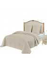 Couvre lit matelassé couleur Lin sur fond blanc