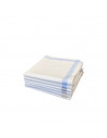 Lot de mouchoirs fond blanc ligne de couleur 40x40cm