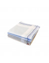 Pile pour Lot de 6 Mouchoirs en tissu Beige, Gris et Bleu coton 40x40 cm