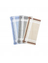 3 mouchoirs longs lot de 6 Mouchoirs en tissu Beige, Gris et Bleu coton 40x40 cm