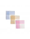3 mouchoirs carrés Lot de 6 Mouchoirs en tissu femme Bleu, Rose et Beige coton 28x28 cm