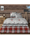Parure de draps Chalet 3 à 4 pièces, esprit montagnes sur fond d'ambiance