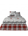 Visuel parure de draps Chalet esprit montagne, parure de draps 3 à 4 pièces sur fond blanc