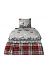 Visuel parure de draps Chalet esprit montagne, parure de draps 3 à 4 pièces 1 place sur fond blanc