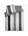Visuel parure de drap 3 à 4 pièces géométriques gris une place, grise et blanche moderne