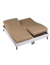 Drap Housse 2x80x200 taupe fond blanc
