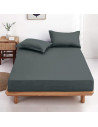 Drap housse light grey 100% coton 57 fils visuel d'ambiance