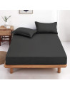 Drap housse medium grey 100% coton 57 fils visuel d'ambiance