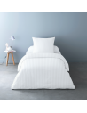 Visuel housse de couette percale satin blanc 1 place 140x200 cm vendu avec une taies d'oreillers