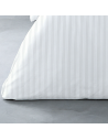 Zoom détails motifs visuel housse de couette percale satin blanc 1 place 140x200 cm vendu avec une taies d'oreillers