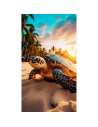 Serviette de plage Tortue plage sur Fond Blanc 100x180cm