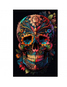 Serviette de plage Tête de mort multicolore fond blanc 100% coton 100x180 cm