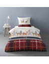 Housse de couette Formigal flanelle 140x200 cm esprit montagne, sur un lit visuel d'ambiance