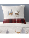 Zoom taie d'oreiller housse de couette Formigal flanelle 140x200 cm esprit montagne