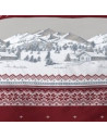 Zoom sur le dessin de la housse de couette Flanelle Navacerrada 220x240 cm, dessin chalet montagne